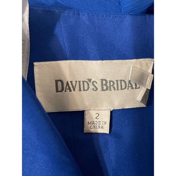 Strapless Cobalt Blue Cocktail Dress By Davids Bridal Size 2 - Picture 4 of 4